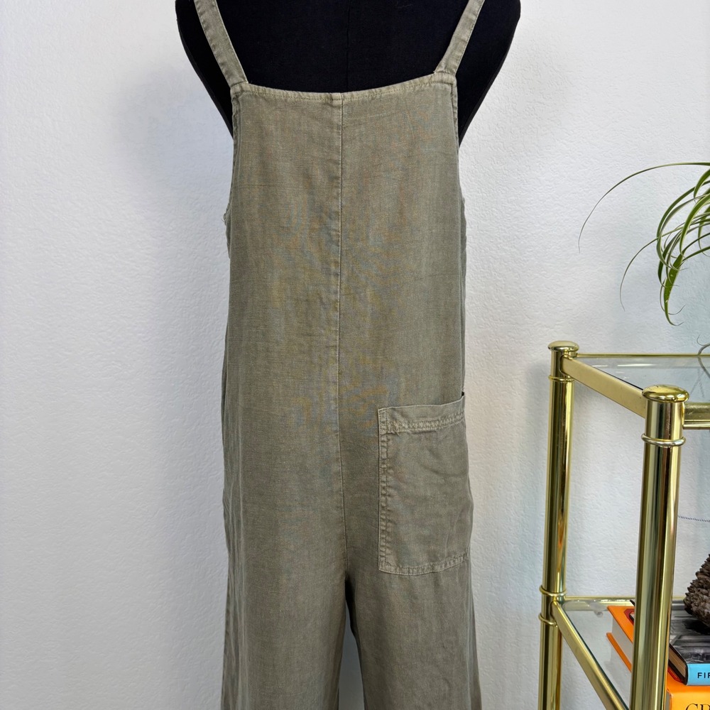 Universal Thread Linen Blend Wide Leg Cropped Jumpsuit XS Olive Green Utility - Picture 14 of 16